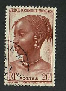 French West Africa; Scott 53;  1947;  Used