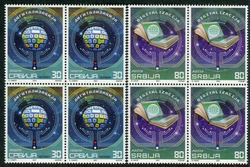 1632 - SERBIA 2021 - Digitalisation - MNH Set - Block of 4