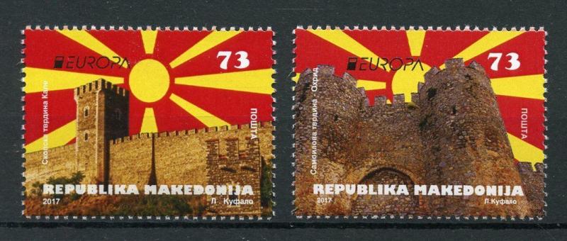 Macedonia 2017 MNH Europa Castles 2v Set Architecture Tourism Stamps