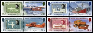 BRITISH ANTARCTIC TERRITORY BAT 2023 AIRCRAFTS STAMP-ON-STAMP SHIPS TRANSPORT