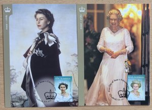 AUSTRALIA 2002 QE2 GOLDEN JUBILEE MAXICARDS USED FDC