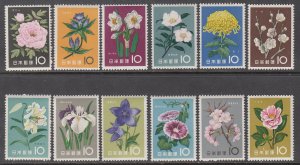 Japan 712-723 Flowers MNH VF