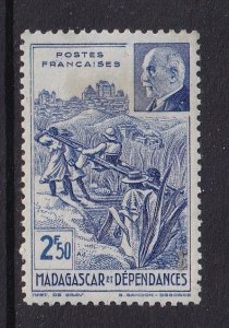 Malagasy Republic  #210B  MH 1941  porters and Petain   2.50fr