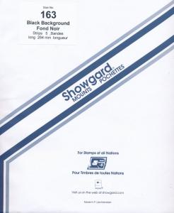 Showgard Stamp Mount Size 163/264 mm - BLACK - Pack of 5 (163x265  163 mm) STRIP 