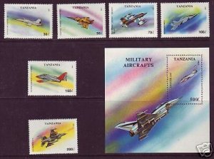 Tanzania Sc 1160-1167 MNH. 1994 Aircraft, cplt set incl. S/S, VF 