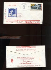 RRI ROCKETPOST XXVIII ROCKET 1 FLOWN COVER NOV 14 1969 APOLLO 12 FLIGHT (HR1225)