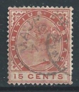 Mauritius #80 Used 15c Queen Victoria - Wmk. 2