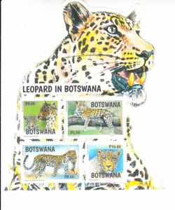 2017 Botswana Leopards Big Five Shaped SS (Scott NA) MNH