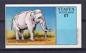Staffa (Scotland) 1982 ASIATIC ELEPHANT S/S (1) Imperforated MNH