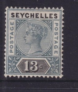 SEYCHELLES, 1892 QV Die II, 13c. Grey & Black, lhm.