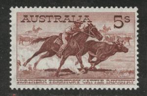 Australia Scott 331  MNH** watermark 228, 1961 key cattle horse stamp