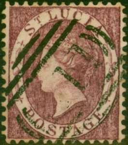 St Lucia 1864 (6d) Deep Lilac SG13b Fine Used