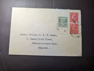 1945 England British Channel Islands Cover St Helier CI to Newcastle upon Tyne