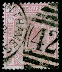 SG141, 2½d rosy mauve PLATE 16, USED. Cat £80. FI