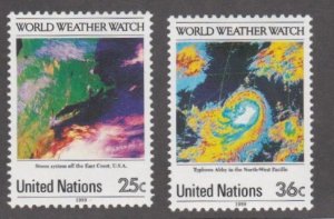 United Nations - New York, # 550-551, World Weather Watch, Mint NH, 1/2 Cat.