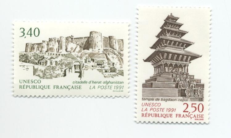 France-Scott's # 2O43, 2O44 UNESCO 1991 - M NH