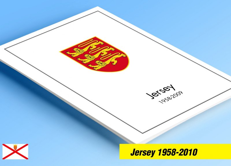 COLOR PRINTED GB JERSEY 1958-2010 STAMP ALBUM PAGES (198 illustrated pages)