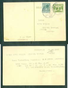 Netherlands 1929. Stationery, Commercial,Heemstade Uprated 3ct + 5c Queen. Adr.