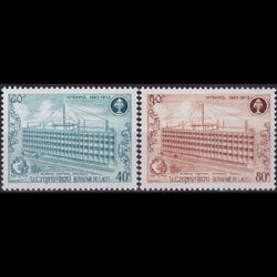 LAOS 1973 - Scott# 242-3 Interpol 50th. Set of 2 NH