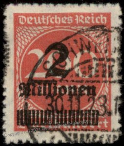 Germany Weimar Inflation Mi309BPa Rouletted Expertized Infla Berlin Used 104165