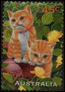 Australia 1565 -Used - 45c Kittens (1996) (cv $0.80) (2) +