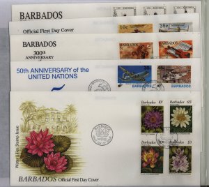 Barbados 886/908 Complete set of 1995 Official FDC - 886-94/896-99/901-08 - value is for stamps only