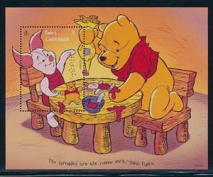 Disney Turks and Caisos - MNH Souvenir Sheet Winnie the Pooh #1221 (1996)