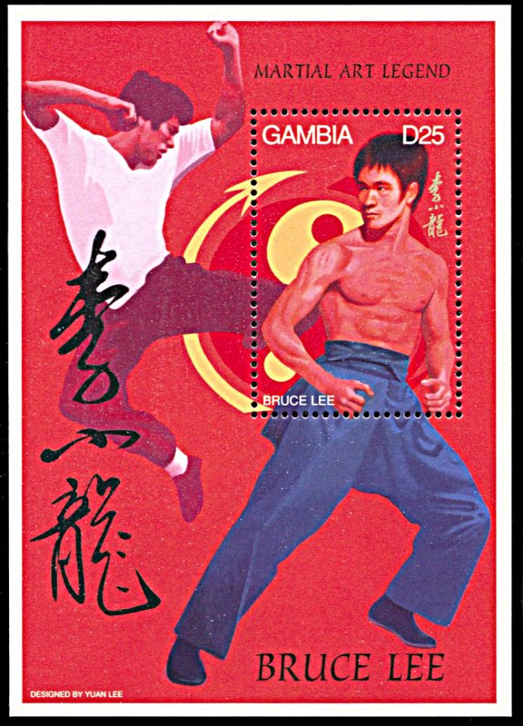 Gambia 1738, MNH, Bruce Lee souvenir sheet