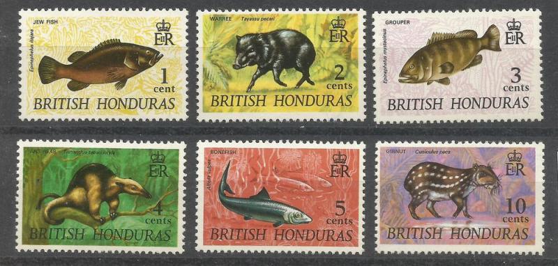 BRITISH HONDURAS Scott # 214-219 MNH