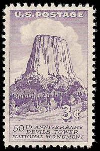 # 1084 MINT NEVER HINGED DEVIL'S TOWER     XF+