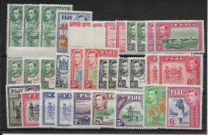 FIJI SG249/66b 1938-55 DEFINITIVE SET ALL SHADES/PERFS MTD MINT.