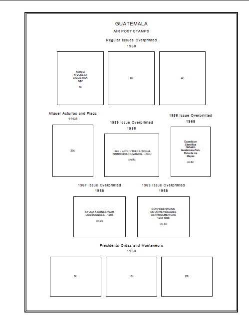 PRINTED GUATEMALA 1871-2010 STAMP ALBUM PAGES (179 pages)