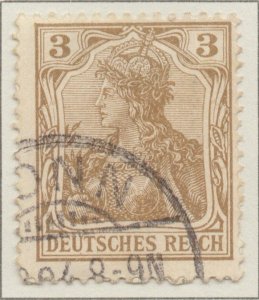 Germany Germania 3pf Yellow-Brown Deutsches Reich stamps 1902 SG67 CV £70