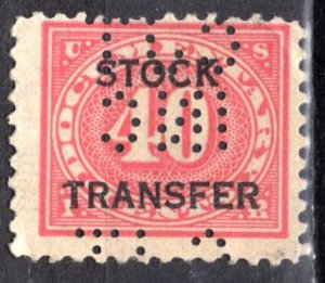 USA; 1922: Sc. # RD8: Used Single Stamp w/Perfins