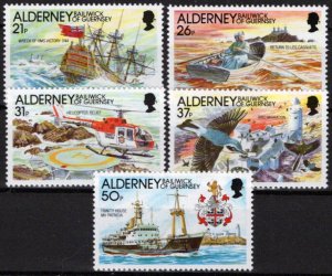 ZAYIX Alderney 60-64 MNH Ships Aviation Birds Lighthouse 092023SM92M