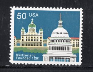 2532 * SWITZERLAND FOUNDED *   U.S. Postage  Stamp  MNH