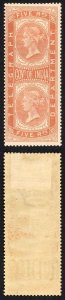 India Telegraph T38 5r Orange-brown Wmk T25 M/M Cat 75 pounds