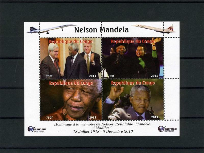 Nelson Mandela in memory,4 Stamps Mint Sheet #III