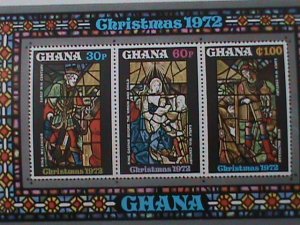 ​GHANA-1972- CHRISTMAS SHEET'1972 -GLASS WINDOWS ARTS-S/S  - MNH -VERY FINE