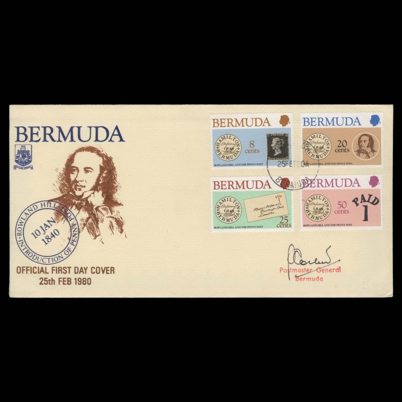 Bermuda 1980 Rowland Hill Death Centenary first day cover, HAMILTON ✔️