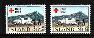 Iceland-Sc#B17-18- id2-unused NH set-Red Cross-1963-