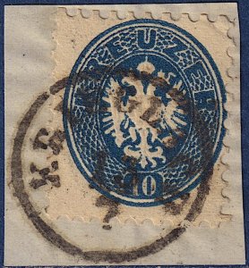 Austria - 1863 - Scott #25 - used on piece - KRIEGLACH pmk