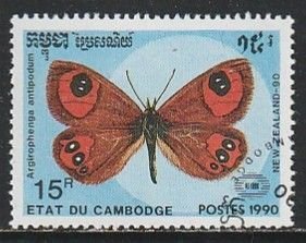 1990 Cambodia - Sc 1068 - used VF - 1 single - Butterflies