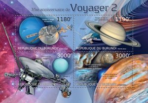 BURUNDI - 2012 - Voyager 2 - Perf 4v Sheet - Mint Never Hinged