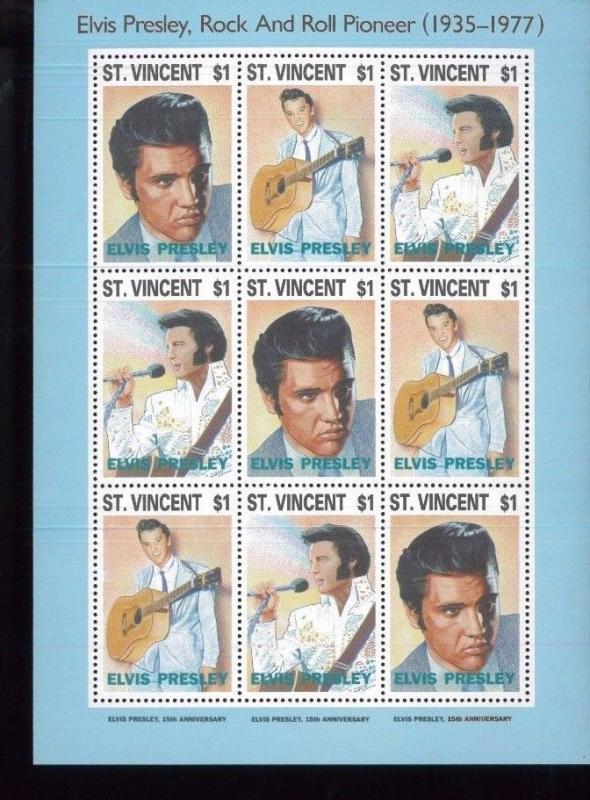 ELVIS PRESLEY Rock & Roll Pioneer Souvenir Sheet #1767a MNH St. Vincent - E60