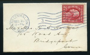 U.S. Scott 406 2 Cent Washington-Franklin on Very Small 1912 New York Cover