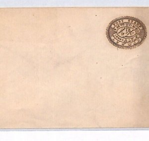 India States HYDERABAD Unused Postal Stationery Envelope 1 Anna Brown PJ201