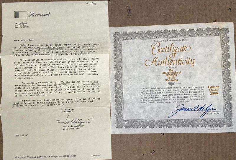 100 STAMPS OF 50 STATES CMPLT SET 50 BIRDS/FLOWERS IN ALBUM & 50 STATES STAMPS *