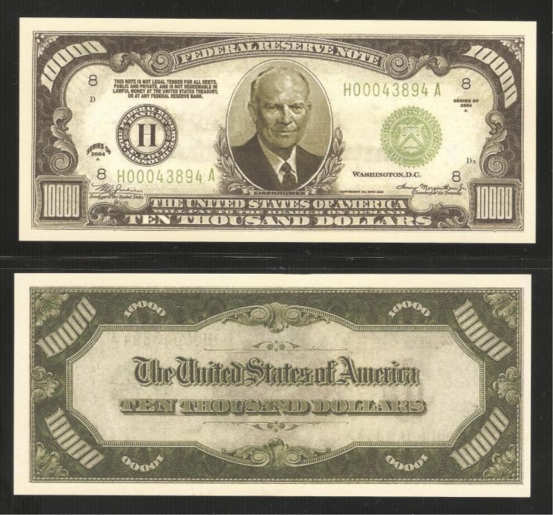 $10,000 Reserve Notes (fake)