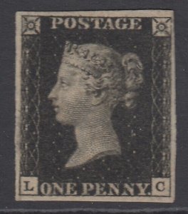 SG 1 1d intense black plate 8 lettered LC. A fine fresh mint example without... 